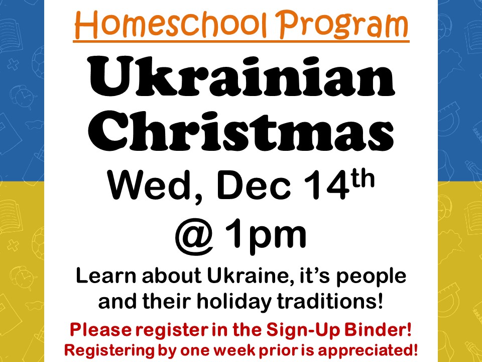Homeschool Ukrainian Christmas